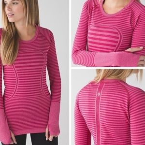 Lululemon, swiftly tech, pink, long sleeved top